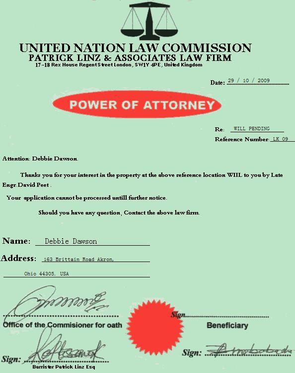 POA from Barrister Linz