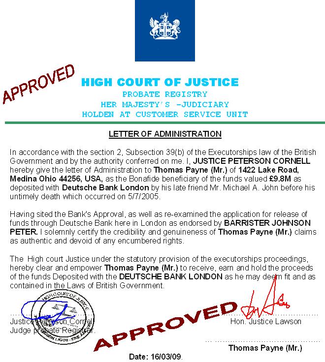 Letter of Administration